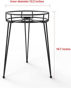 Midcentury Modern Metal Potted Plant Stand 18.7 inches Tall Flower Pot Holder Large Rustproof Iron Garden Container Heavy Duty Rack for Planter,Black (18.7 inches Tall Black)