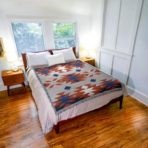 Pure Country Weavers Dust Bowl - Western Tapestry Throw Blanket Woven from Cotton - Made in The USA (72x54) - color: Sunset Canyon