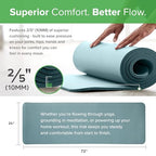 Gaiam Yoga Mat, Pilates & Exercise Mat, Thick Mat 2/5" (10mm) Workout Mat with Easy-Cinch Carrying Strap for Home & Gym Workouts - color: Balsam