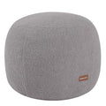MeMoreCool Stuffed Round Pouf Ottoman Foot Rest, Floor Pouf Foot Stool with Soft Foam Chunk Filling, Small Round Ottoman Footstool Circle Footrest for Living Room, Light Grey - color: Teddy Grey