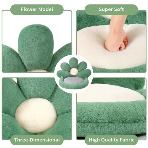 Ditucu Flower Shape Chair Pillow Cute Seat Cushion 21 inch Comfy Lazy Sofa Floor Pillows Dorm Seating for Bedroom Decor Green - color: Green, size: Large