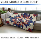 Pure Country Weavers Barn Quilt - Americana Gift Tapestry Throw Blanket Woven from Cotton - Made in The USA (72x54) - color: Barn Quilt, size: 72x54