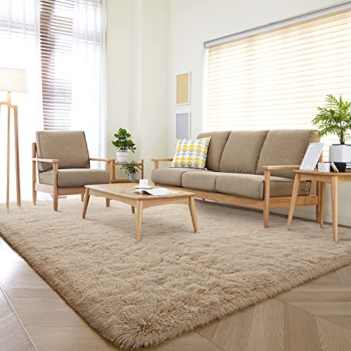 DETUM 2x3 Rug Small Beige Rug Fluffy Rugs for Bedroom Kicthen Entryway Hallyway Washable Area Rug Super Soft Throw Carpet Plush Rugs for Kids, Light Tan - color: Light Tan, size: 2 x 3 feet