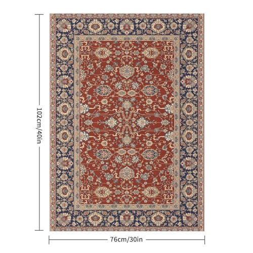 Red Floral Throw Blanket,Traditional Oriental Boho Tribal Pattern Soft Throw Blanket for Couch Sofa Camping Office Travel Home Bedroom Decor All Seasons 30"x40" - color: Boho-3, size: 30x40in