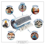 Benevolence LA Authentic Mexican Blanket – Handwoven Falsa Serape Throw – Beach, Camping, Picnic & Yoga Blanket – Lightweight Cotton Throw for Outdoor & Home – Sky Blue, 50x70 in - color: Sky Blue