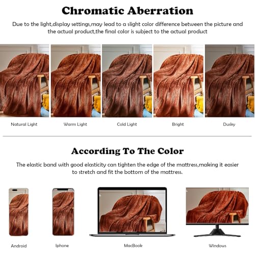 NEWCOSPLAY Super Soft Twin Blanket Coffee Premium Silky Flannel Fleece Leaves Pattern Lightweight Bed Blanket All Season Use (Coffee, Twin(60"x80")) - color: Coffee, size: Twin(60"x80")