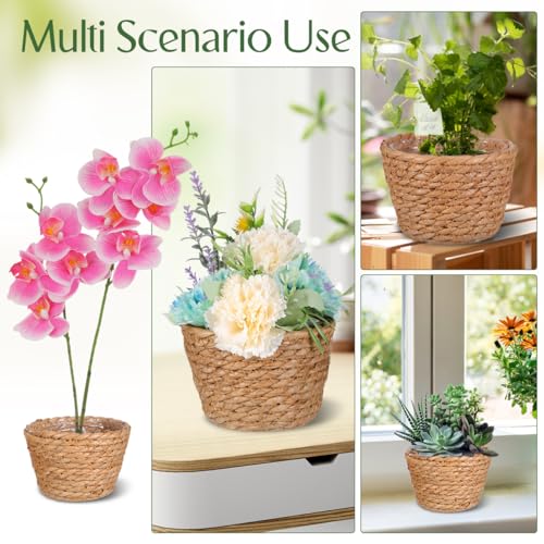 TOYANDONA 2pcs Modern Woven Plant Pots Natural Woven Planter Baskets Liner for Indoor Outdoor Random Color 5.1 inch