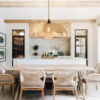 20 Inch Boho Flower Chandeliers for Dining Room Farmhouse Rattan Pendant Lights Girl Chandelier Hand Woven Bedroom Light Fixture Hanging Lamp for Kitchen Island - size: 20 Inch Ceiling