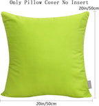 Thmyo 4-Pack 100% Cotton Comfortable Solid Decorative Throw Pillow Case, Square Cushion Cover Pillowcase Sublimation Blank Pillow Covers DIY Throw Pillowcase for Sofa(20x20 inch/ 50x50cm,Light Green)