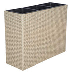 SAFAVIEH Outdoor - Rita Beige Wicker 3-Tier Plant Stand with Baskets, Vertical Flower Rack Planter Shelf for Patio, Balcony, Garden, 32.28"W x 11.02"D x 24.8"H (PAT7705B) - color: Beige