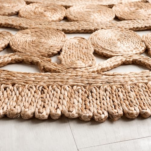 SAFAVIEH Natural Fiber Collection Area Rug - 6' Round, Natural, Farmhouse Jute Design, Ideal for High Traffic Areas in Living Room, Bedroom (NF174A) - color: Natural, size: 6' (Round)