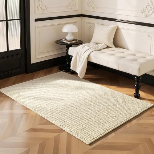 Softlife Rugs for Entryway Doormat 2x3 Faux Jute Rug Dirt Trapper Small Rug Washable Door Rugs Kitchen Mat Modern Farmhouse Carpet for Front Porch Bathroom Kitchen Bedroom, Cream Beige - color: Cream Beige, size: 2' x 3' (24"x36")