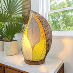 Eangee Home Design Leaflet Table Lamp Multi Shade Made of Real Cocoa Leaves 5 Inches Length x 7 Inches Width x 14 Inches Height (647 t m) - color: Multicolor