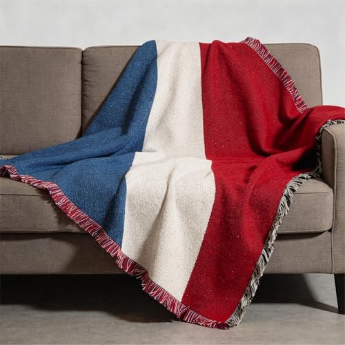 Pure Country Weavers France Flag Blanket - Gift Tapestry Throw Woven from Cotton - Made in The USA (69x48) - color: France Flag