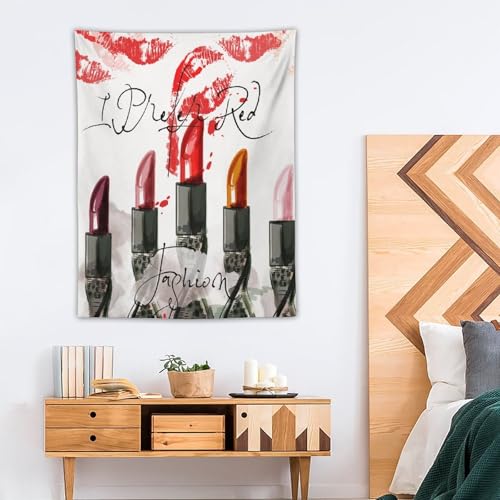 Fashion Girl Tapestries Cosmetic Perfume Bag Lipstick Pink Tapestry Girly Makeup Tapestry Wall Hanging Modern Trendy Aesthetic Wall Art Decor for Kids Teen Women Decor 30"x40" - color: Makeup-2, size: 40"L x 30"W