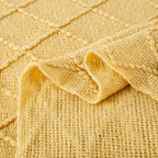 TREELY Knit Throw Blanket for Couch,Soft Knitted Blankets with Tassels Fringe 50" X 67.7", Decorative Lightweight Throws Blanket Farmhouse Bed Sofa Fall Outdoor, Yellow