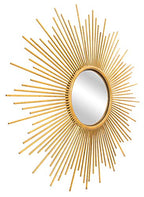 SAFAVIEH Home Collection Vila 41-inch Gold Sunburst Round Mirror