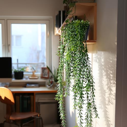 Artificial Hanging Plant 2 Pcs Faux Plant Ivy Vine Faux Eucalyptus Vines Fake Potted Greenery for Wall Living Room Home Shelf Office Bathroom Outdoor Indoor Decor (Type 4) - color: Type 4