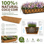 Y&M 48Inch Coco Liners for Window Box & Deck Basket – 2PCS Natural Coconut Fiber Planter Liners, Perfect for Hanging Baskets, Flower Basket, Planter Box, Balcony, Patio, Garden - color: 2pcs 48in Rectangular