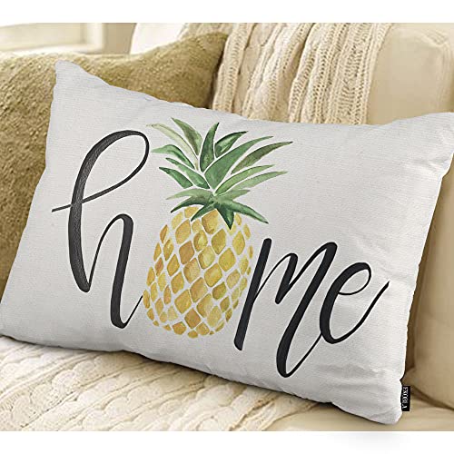 EKOBLA Retro Pineapple Decorative Throw Pillow Case Tropical Exotic Fresh Fruit Cotton Linen Cushion Case for Sofa Couch 12x20 Inches - color: Multi-bs06, size: 20" x 12" (Pack of 1)