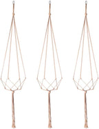 3 Pack Macrame Plant Hanger, Handmade Cotton Rope Plant Hangers Set with Tassel Countyard Indoor Outdoor Flower Pot Plan-t Hanger Home Decor for Indoor Outdoor(Color:Primary)