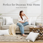 Ashler 24x24 Pillows Insert (Set of 2) - Throw Pillow Inserts with 100% Cotton Cover - 24 Inch Square Interior Sofa Stuffer Pillow Inserts -Decorative White Couch Pillow - size: 24x24 Inch