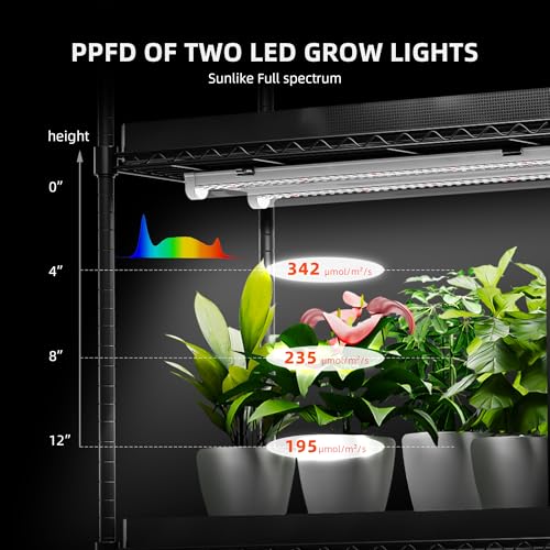 Spider Farmer 2026 Plant Stand with Grow Light, 4-Tier Rack 6Pcs 12" Full Spectrum 5000K LED Grow Lamps and Tent Cover Height Adjustable Small Greenhouse for Seedling Plant Indoor 16Lx12Dx47H (Update) - size: S-16x12x47in