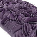 KINGROSE Hand Crafted Stereo Flower Throw Pillow Cover Rectangular Cushion Cover Soft Pillow Case for Sofa Couch Chair Bed Living Room Office 12 x 20 Inches Velvet Purple - color: Purple - Velvet