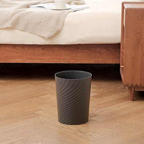 UUJOLY Plastic Small Trash Can Wastebasket, Garbage Container Basket for Bathrooms, Laundry Room, Kitchens, Offices, Kids Rooms, Dorms, 1.8 Gallon, Dark Grey, 2 Pack - color: Dark Grey, size: 1.8 Gallon/2 Pack