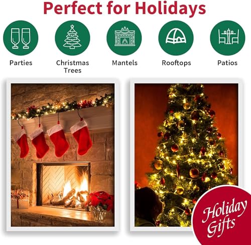LAMPHOME 100 Count Clear Christmas Lights - 20 ft Ultra Bright White String Lights with Green Wire for Indoor and Outdoor Use, Christmas Trees, Holidays Party Patio Wedding and Garden - color: Clear