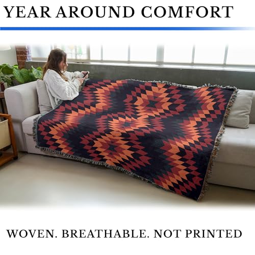 Pure Country Weavers Sunset Desert - Western Tapestry Throw Blanket Woven from Cotton - Made in The USA (72x54) - color: Sunset Desert