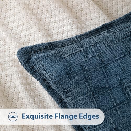 HPUK Fall Chenille Soft Throw Pillow Covers 18x18 Set of 2, Accent Cushion Covers for Living Room, Bedroom, Decorative Solid Color Pillow Covers for Couch, Sofa, Chair, Dusty Blue - color: Chenille-dusty Blue, size: 18" x 18" (Pack of 2)