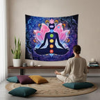 7 Chakra Mandala Tapestry - Yoga Meditation Wall Hanging for Bohemian Home Decor & Spiritual Healing (59x51 inches)