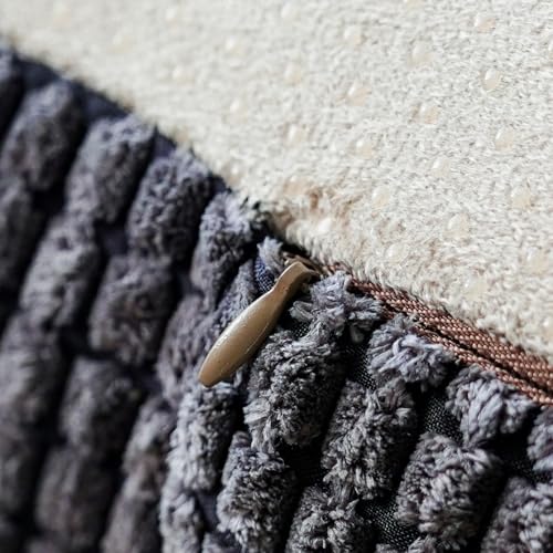 SUTAVIA Pouf Ottoman Cover Unstuffed Pouf Seat Decorative Soft Storage Bean Bag 20x20x8 Inches Floor Footrest for Living Room Bedroom (Dark Gray, Round) - color: Dark Gray