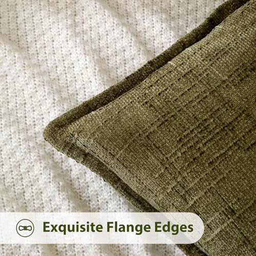 HPUK Fall Chenille Soft Throw Pillow Covers 18x18 Set of 2, Accent Cushion Covers for Living Room, Bedroom, Decorative Solid Color Pillow Covers for Couch, Sofa, Chair, Dusty Green - color: Chenille-dusty Green, size: 18" x 18" (Pack of 2)
