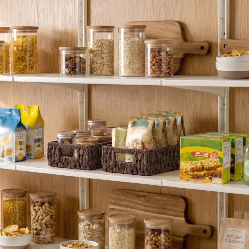 StorageWorks Wicker Baskets for Storage, Water Hyacinth Storage Baskets for Organizing, Wicker Storage Baskets for Shelves, Brown, 2-Pack, 11¼" x 7½" x 3½" - color: Brown (Water Hyacinth), size: 11¼"L x 7½"W x 3½"H