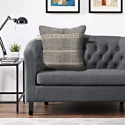Trade AM LR Home 20" x 20" Inches Striped Cotton Throw Pillow Covers for Home Decor Shabby Chic Boho Cushion Covers for Throw Pillows Perfect for Living Room Couch & Bedroom Decorations Black/Natural - color: Cream/Black, size: 20" x 20" (Pack of 1)