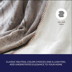 Mon Chateau 60" x 70" Fireside Mélange Throw Blanket, Contrast Stitching Soft Blanket for Queen-Size Bed, Couch, or Sofa, Cozy Home Decor and Stylish Living Room Comfort, Cedarwood