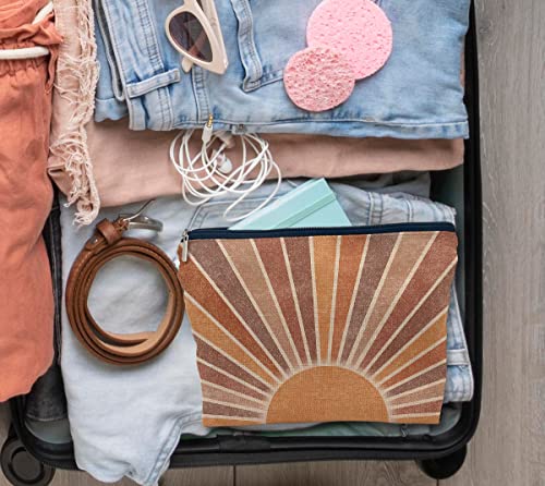 IWXYI Boho Abstract Colorful Sun Sunset Decor Cosmetic Bag For Women,Colorful Boho Sunshine Women's Makeup Bag Case Bags Zipper Pouch Travel Toiletry Gifts For Women Teenage Girls - color: boho sunshine