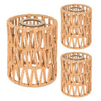 MELUCEE 3 Pack Rattan Lamp Shade Small Boho Shades Replacement 6.0" Height Light Covers, Cylinder Woven Lampshade for Pendant Light Floor Lamps Chandelier Wall Sconces Light Fixture - size: 3 Pack