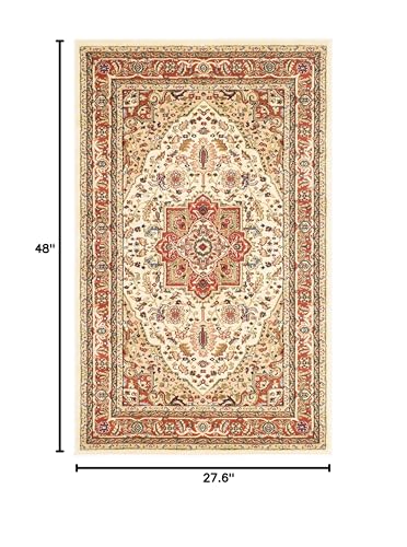 SAFAVIEH Lyndhurst Collection Accent Rug - 2'3" x 4', Ivory & Rust, Traditional Oriental Design, Non-Shedding & Easy Care, Ideal for High Traffic Areas in Entryway, Living Room, Bedroom (LNH330R) - color: Ivory/Rust, size: 2'3" x 4' (Rectangular)