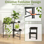 aboxoo 3 Tier Metal Plant Stand Modern NEW, Indoor Outdoor Multi-Tiered Plant Stand Display Tray, Flower Pot Stand for Indoor Home Outdoor Patio Balcony Yard - size: 3 Tier