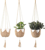BetterJonny 3 Packs Macrame Plant Hanger, 40" Hanging Planter Flower Pots Holder Stand Gardening Weaving Flowerpot Net Pocket Hemp Rope Hanging for Indoor Outdoor Home Decor Plant Flower Pots