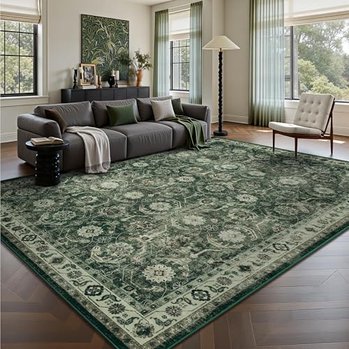 Living Room Rug 6x9, Soft Non Slip Low Pile Washable Rug, Boho Modern Area Rug for Bedroom, Dining Room, Sage Green - color: A-sage Green, size: 6' x 9' (Rectangular)
