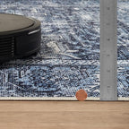 Bloom Rugs Washable Non-Slip 7 ft Runner - Blue Traditional Runner for Entryway, Hallway, Bathroom, and Kitchen - Exact Size: 2.5' x 7' - color: Blue, size: 2'6" x 7' (Runner)
