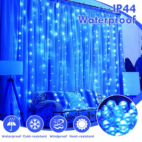 88FT 240LED Extra-Long Connectable String Lights Indoor Outdoor Clear Wire, Blue Christmas String Lights, Plug in Twinkle Fairy Light with Timer for Wedding Patio Tree Yard Christmas Decorations - color: Blue, size: 240LED