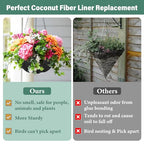 Riare 8 Pack 12 Inch Round Fabric Planter Basket Liner- Hanging Basket Liners Replacement Coco Fiber Liner Alternative for Hanging Basket Flowers (Prevent Birds from Nesting) - size: 12inch
