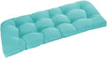 downluxe Outdoor Bench Cushion for Patio Furniture, Water Resistant Tufted Overstuffed Porch Swing Cushions, Thick Outdoor Loveseat Cushions, 44" X 19" X 5", Teal, Set of 1