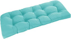 downluxe Outdoor Bench Cushion for Patio Furniture, Water Resistant Tufted Overstuffed Porch Swing Cushions, Thick Outdoor Loveseat Cushions, 44" X 19" X 5", Teal, Set of 1