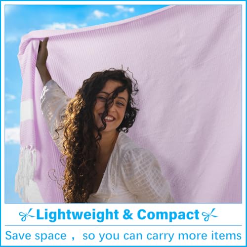 Vikumond Oversized Turkish Beach Towel Blanket XXL Cotton Sandproof Towels Boho Woven Extra Large Big Sand Free Giant Throw Blankets Huge Quilt XL Picnic Camping Necessities Cloud for Adult Gifts - color: Woven Purple, size: Xxxl(88x82 In,224x208 Cm)